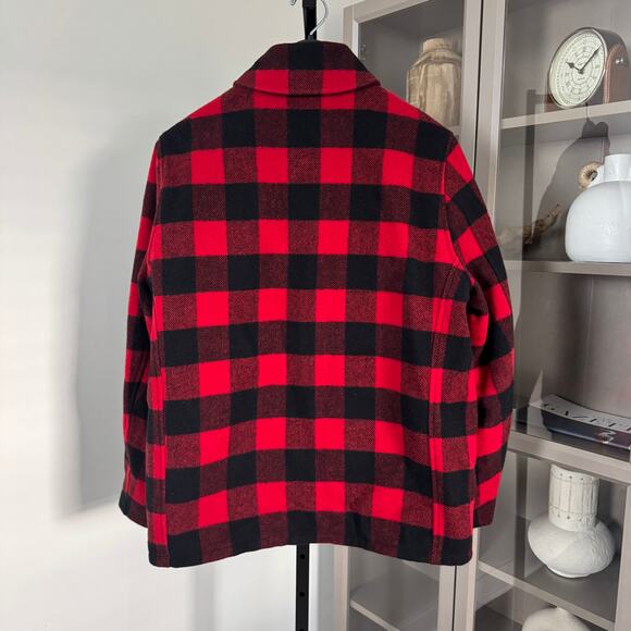 Iron Heart Wool IHW-19-RED Buffalo Check Hunting Jacket M NEW Black Plaid Coat - Picture 5 of 6